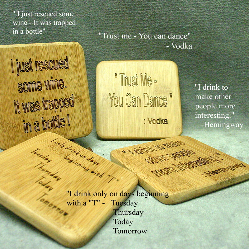 Bamboo Assorted Quotes Coasters